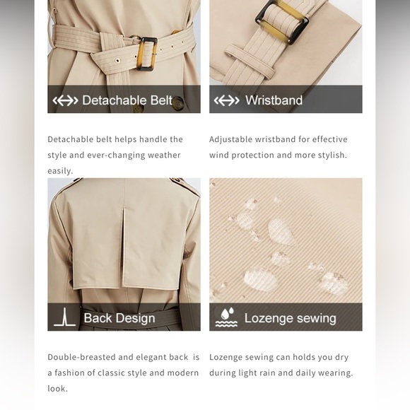 NWT OROLAY 3/4 Trench - Picture 4 of 8